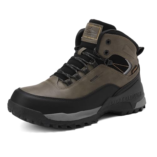 AX BOXING Botas Hombre Trekking Zapatillas Senderismo Invierno Botas de Nieve Cálido Botines Montaña al Aire Libre Verde 44