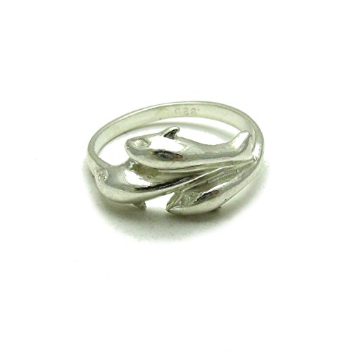 Bague en argent massif 925 Dauphins R001286