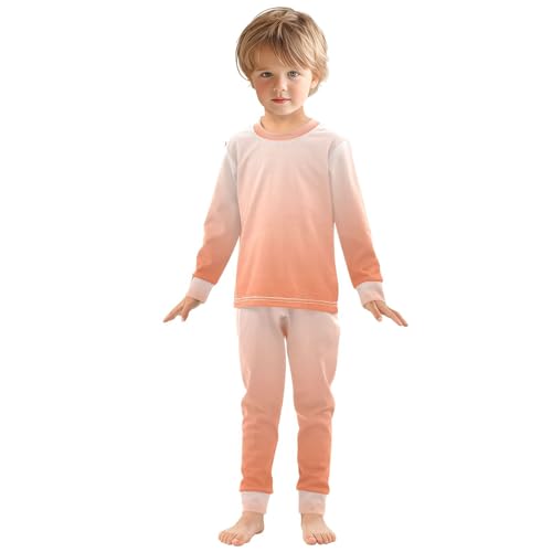 Gradient Coral Long Sleeve Pajamas Set Sleepwear Jammies 2pcs Set Pjs Gradient Coral