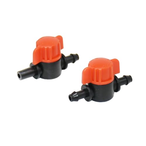 Accesorios de riego por goteo con mini válvula de 4mm y conector barb de 6mm, pack de 10 5