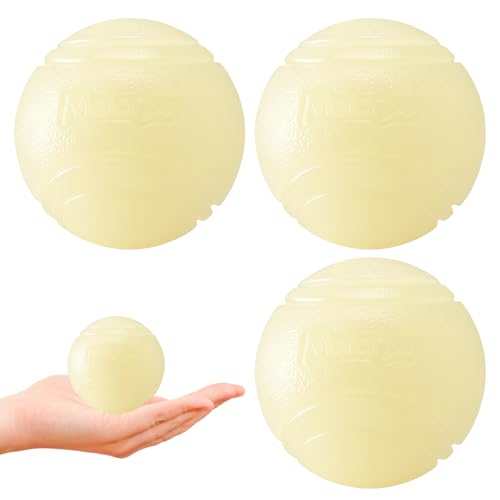 WaaRiuQ Glow in The Dark Dog Ball 3 Pack Light Up Balls for Dogs Glow Balls for Dogs with Long Lasting Brightness Durable 5 cm Play Ball for Nighttime Fun