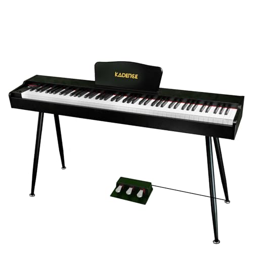 Image of Kadence DP01WBK GEN25 Digital Piano | 88 Weighted Progressive Hammer Keys | Portable with Wooden Stand, Triple Pedal, MIDI | French Dream Chip | 2025 Edition | Black
