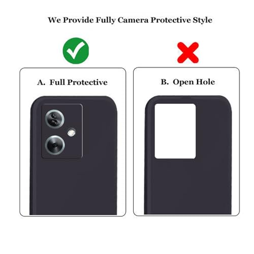Image of A rtistque Liquid Silicone Back Cover Case for Oppo A79 5G Shockproof TPU Soft Flexible with Camera Protection - Black