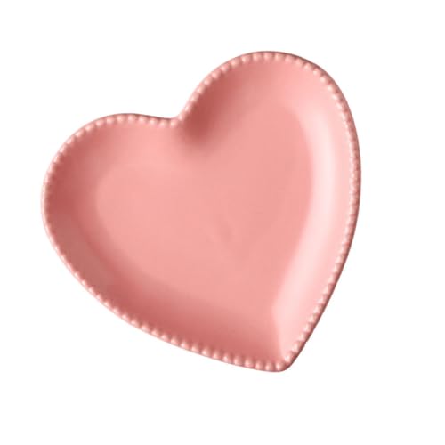 AUTSUPPL Heart Shaped Dessert Fruit Serving Plate for Snacks Breakfast Unique Heart Design for Home Decor for Valentine Day Special Occasions