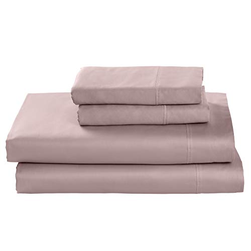 Amazon Brand – Rivet Cotton Tencel Bed Sheet Set, Soft and Breathable, California King, Lilac
