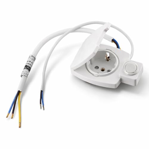 Möbel Einbausteckdose IP44, Schalter, All-in-One, naturweiß