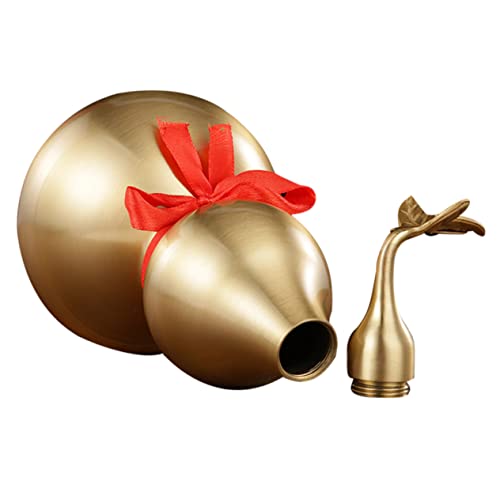 OUNONA Brass Gourd Ornaments Chinese Style Decor for Home Office Bedroom Vintage Gourd Brass Craft Decor Wealth Figurine