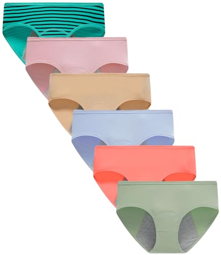Finihen Teens Girls Period Underwear Leak Proof Panties For Big Girls Multi-Pack.