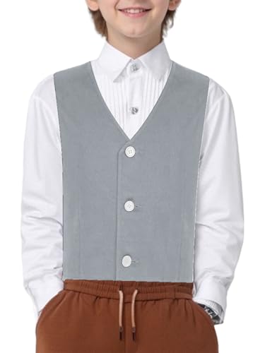 Boys Formal Suit Vest Single Breasted Dress Waistcoat Dresswear Top Wedding Party Gentleman Outfit3