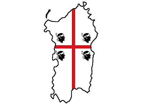 Preisvergleich Produktbild Werbetechnik Sotirios Papoutsis Auto Aufkleber SARDINIEN Italien Region Sticker Konturgeschnitten (ca 11x6 cm)