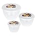 Price comparison product image Just Pudding Basins Clear Pudding Basin Set, 3 Pack of Plastic Steam Bowls with Lids, Reusable Microwave and Pressure Cooker Safe Moulds for Desserts (¼pt, ½pt, 1pt)
