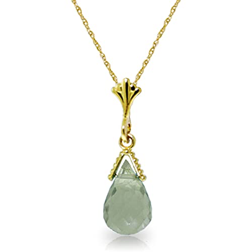 Galaxy Gold GG 14k Yellow, White, Rose Gold Necklace Briolette Green Amethyst