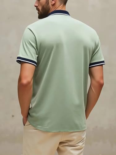 Image of TAGAS Mens Polo T-Shirt || Men's Color Block Polo Tshirt | Short Sleeve Casual Pullover with Collar |Casual Wear for Men | Mens Regular FIT T-Shirts
