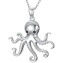 Octopus Necklace for Women Octopus Silver Necklace Ocean Animal Octopus Pendant Necklace Ocean Jewelry Gifts for Sea Lover
