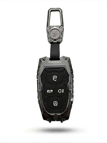 Image of Arika Waterproof Alloy Metal and Soft Silicone Key Cover Compatible with Tata Harrier | Safari | Nexon | Altroz | Tigor | EV | Punch | Tiago EV Electric - 4 Button Smart Key Only