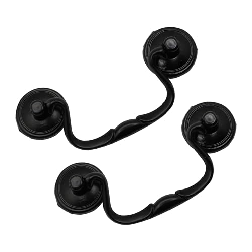 HOUSEHOOK 8 Pack Black Cabinet Pulls, 3-1/4 Inch Hole Centers, Classic Drawer Handles, European Style Decorative Hardware for Dresser, Wardrobe, Cupboard, and Furniture