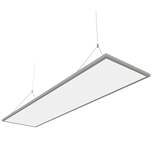 2x LED Panel Pendelleuchte inklusive Treiber & Seilaufhängung - 120 x 30 cm LED Deckenlampe für Arbeitsplätze geeignet (40 W | 4000 lm | 50.000 Stunden | neutralweiß) Cover