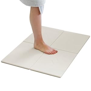 Dorai Home Stone Bath Mat for Bathroom | Large, Quick-Drying Stone Bath Mat | Non-Slip Surface | Customizable Design | 22.3″ L x 31.6″ W x 0.6″ H | Sandstone