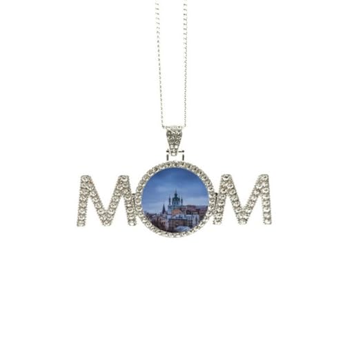 Collier Art Déco Bleu Castle Clouds - Cadeau de Fête des Mères pour Maman et Mamie