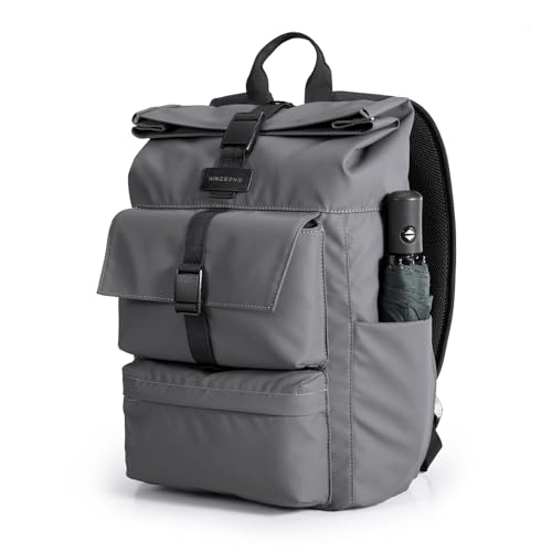 Kingsons Travel Laptop BackpackBusiness Anti Theft Lightweight Laptops BackpackWater Resistant Casual Daypack Computer Bag for Men & Women Fits 15.6 Inch Notebook (KS3327W-Grey-1)