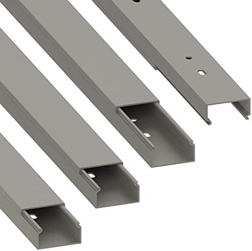 Canalina Per Cavi In PVC Habengut - 40x40 Mm, Lunghezza 1 M, Con Fori Di Montaggio, Nero - Foto 8