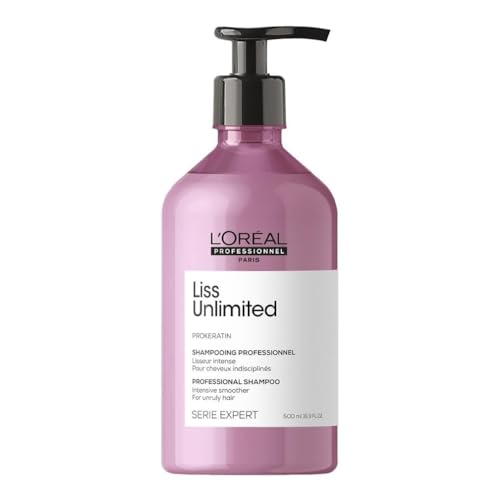 L'Oréal Professionnel, Shampoing Lissant pour Cheveux Rebelles & Indisciplinés, Anti-Frisottis, Liss Unlimited, SERIE EXPERT, 500 ml