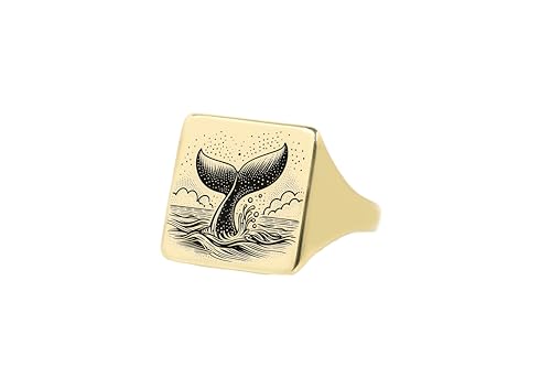 Bague Queue de Baleine en Or 14k, le cadeau précieux idéal
