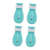 ELEOUTI 4個 猫用防抓靴子 ブルー 滑り止めソール付き耐久素材 猫の爪保護 完全密閉設計で多様な活動に対応 簡単着脱可能なペット用ブーツ