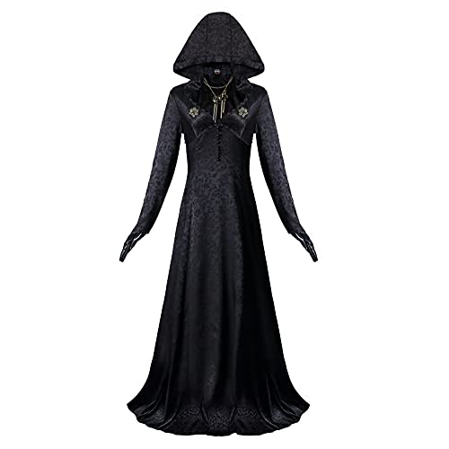 Vestido de bruja con capucha para deslumbrar en la fiesta de Halloween y pasacalles