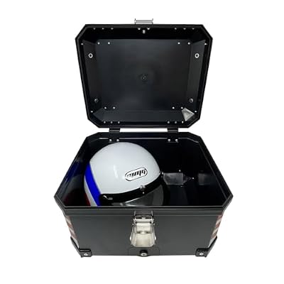 MYK Motorcycle Scooter Top Box Tail Trunk Luggage Box XL 45Lts Black