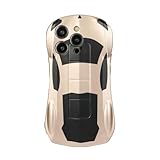 Cute Sports Car Supercar 7th Generation Glossy Phone Case Cover for Apple iPhone 16 15 14 13 12 11 Pro Max XR X 8 7 Plus SE (Champagne Gold,for iPhone 14 Pro Max)