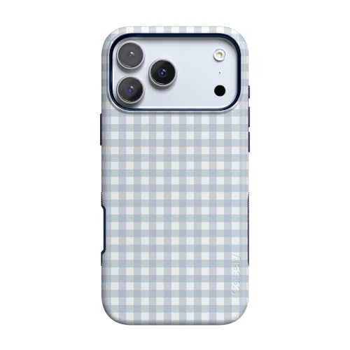Casely iPhone 18 Pro Case | Pastel Picnic | Blue Gingham | Bold Protective Design | Compatible with MagSafe