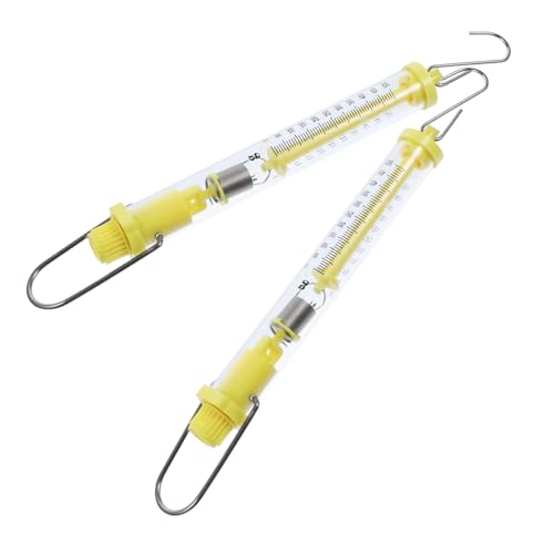 Anneome 2pcs Industrial Spring Balance Scale Mechanical Scale Plastic Spring Cylinder Dynamometer Newton Measuring Tool for School Lab Random Color