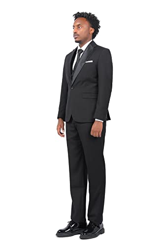 Cloudstyle Mens 3 Piece Suit Single Breasted Vest Jacket Pants Sets3