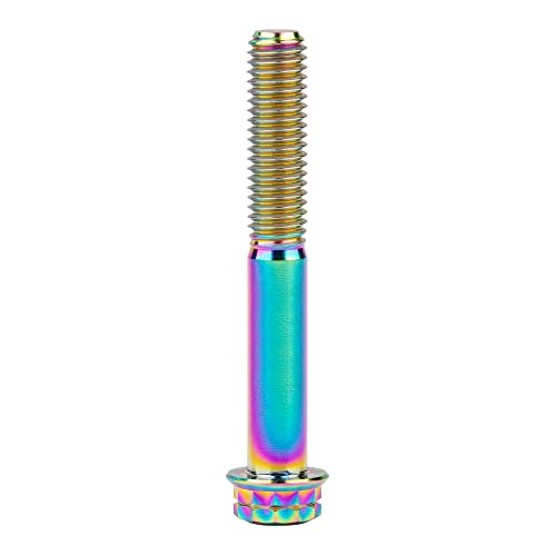 Image of Titanium Flange 12 Point Head M8 x15 20 25 30 35 40 45 50 55 60 65mm Screw Bolt Pack of 4 (M8x55mm, Rainbow)