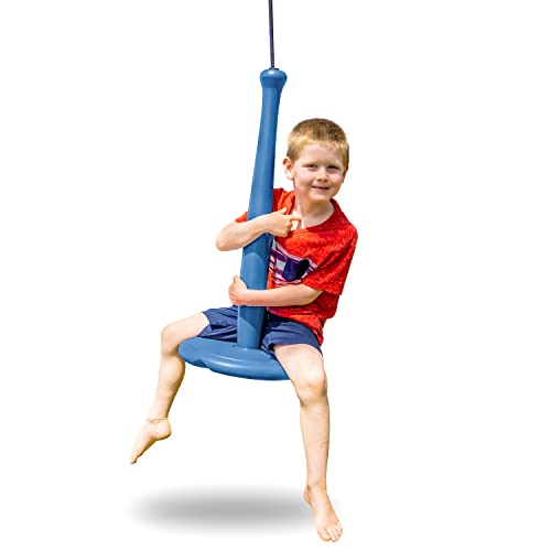 Image of GoSports Modern Tree Swing with Rope and Carabiner - Red or Blue - Free Flight All-Weather Outdoor Kids Swing