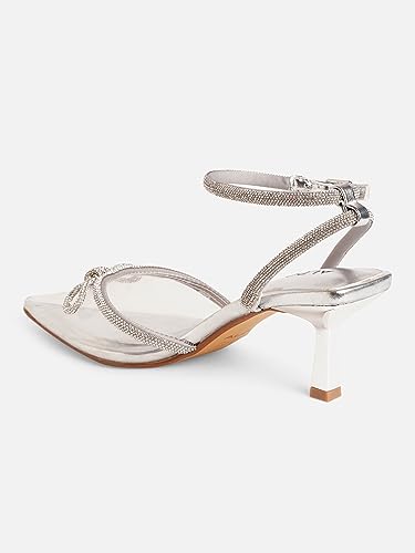 Image of Aldo Papiona042 Silver Women Textile Heels Sandal