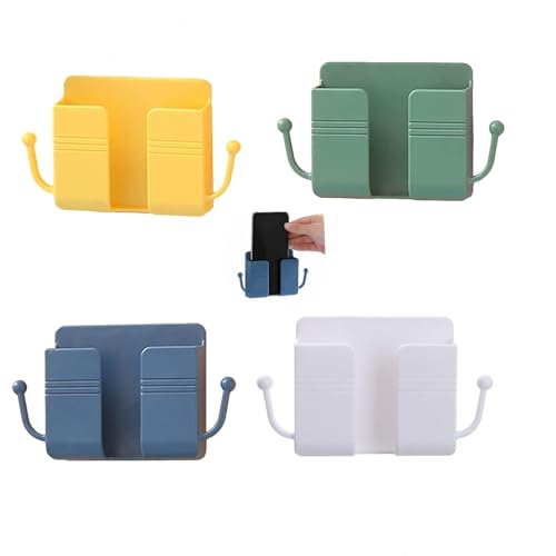 Support Mural Téléphone,4 Pack Porte-Téléphone Portable Universel pour Chambre,Cuisine,Salle de Bain & Bureau Chargeur Support Mural sans Percer, Adhésif...