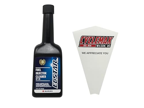 CYCLEMAX One Pack Compatible with Suzuki Ecstar Fuel Injector Cleaner 990A0-02E25-12Z Contains One 12oz Can and a Funnel