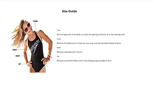 Speedo Girl's Swimsuit One Piece Mesh Splice Thick Strap