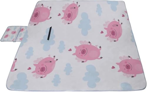 レジャーシート 面白い 豚 ピクニック 折りたたみ 撥水 アウトドア クッション マット コンパクト 花見 運動会 キャンプ 遠足 花火大会 ヨガ 座布団 厚手 大判 145x150cm 持ち運び便利