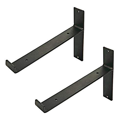 Soportes de repisa de 2 piezas, ménsulas de soporte de ángulo de repisa de servicio pesado industrial, tablero de andamio, soporte de estantería montado en la pared (borde en T)