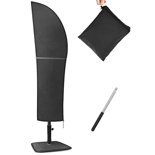 Funda para Parasol, 420D Oxford Funda Sombrilla Jardin Impermeable, Anti-UV/Polvo, con Bolsa de Almacenamiento (265x30x45cm-Negro) Cover