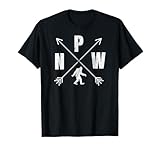 Bigfoot Sasquatch PNW Logo Compass Crossed Arrows Distressed T-Shirt