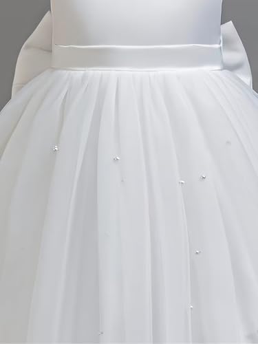 Image of TAGAS Girls Princess Party Dress | Mesh Layered Fit & Flare Frock for Girls | Pearl Embellished Tulle Dress | Birthday Dressess | Wedding Kids Fancy Frock (3-11 Years)
