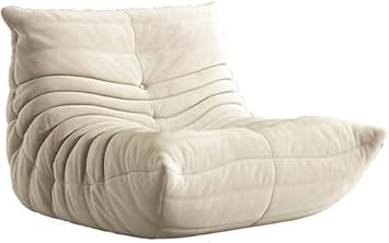 Bean Bag Chair, Lazy Sofa Chair Ergonomic Recliner with Backrest, Lazy Sofa Chair Mid Century Floor Accent Chair for Living Room Bedroom Salon Office