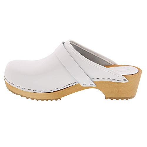 Image of Bjork Maja Wood Open Back Leather Clogs