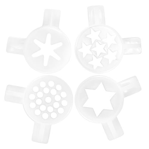 Garneck 4 Pcs Fantastic Modeling Caps Fittings Soft Serve Ice Cream Machine Spare Parts Lids Nozzle Accessories 29mm Inner Diameter, 5.00X4.50X0.70CM, White, FU3034C14DT