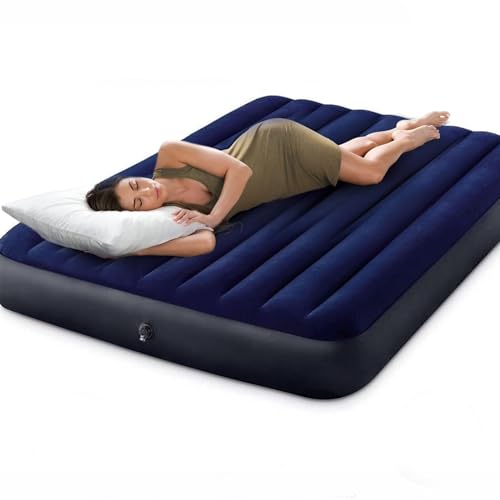 Image of HACER Inflatable Air Bed Portable Mattress Quick Inflation /Deflation Blow Up Single Beds for Home Camping Travel (Dark Blue)