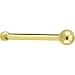 Body Candy Women's Solid 14k Yellow Gold 1.5mm Ball Nose Bone 20 Gauge 1/4" Body Piercing Screw, One Size